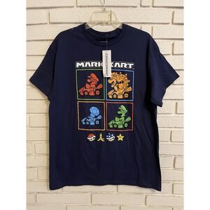 NEW Mario MarioKart Men's T-shirt -‎ Navy Blue New with tags -Size Lg Mens